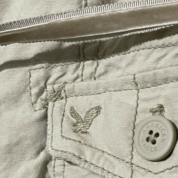 American Eagle Outfitters Womens Sz L Khaki Military-Style Button-Up Jacket Belt - Picture 3 of 11